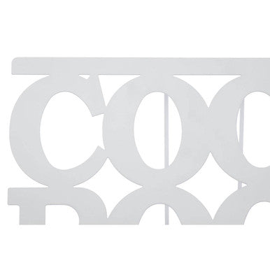 White Enamel Metal Cookbook Stand with Adjustable Support