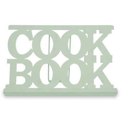 Mint Green Enamel Metal Cookbook Stand with Adjustable Support
