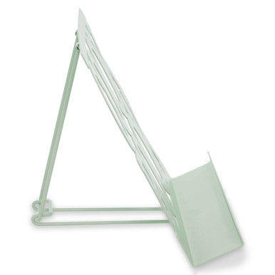 Mint Green Enamel Metal Cookbook Stand with Adjustable Support
