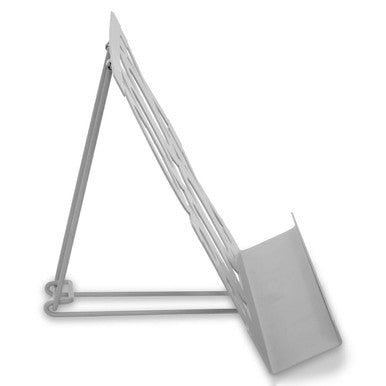 Cool Grey Enamel Metal Cookbook Stand with Adjustable Support