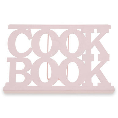 Pink Enamel Metal Cookbook Stand with Adjustable Support