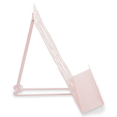 Pink Enamel Metal Cookbook Stand with Adjustable Support