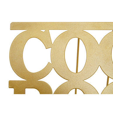 Light Gold Enamel Metal Cookbook Stand with Adjustable Support
