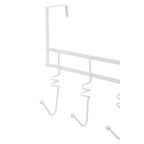 Over Door White Hanger with Five Swirl Hooks