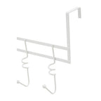 Over Door White Hanger with Five Swirl Hooks