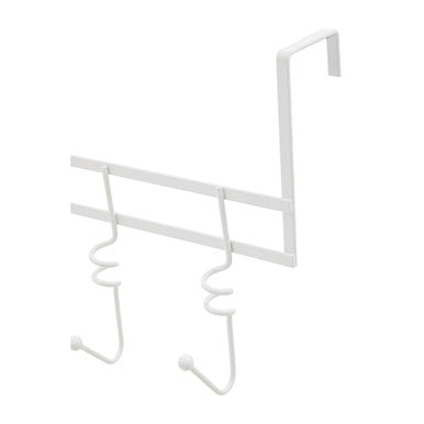 Over Door White Hanger with Five Swirl Hooks
