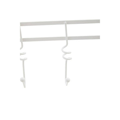 Over Door White Hanger with Five Swirl Hooks