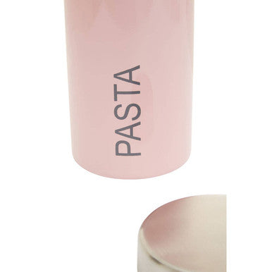 Pink Enamel Stainless Steel Pasta Canister