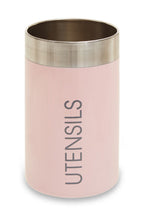 Pink Enamel Stainless Steel Utensil Holder
