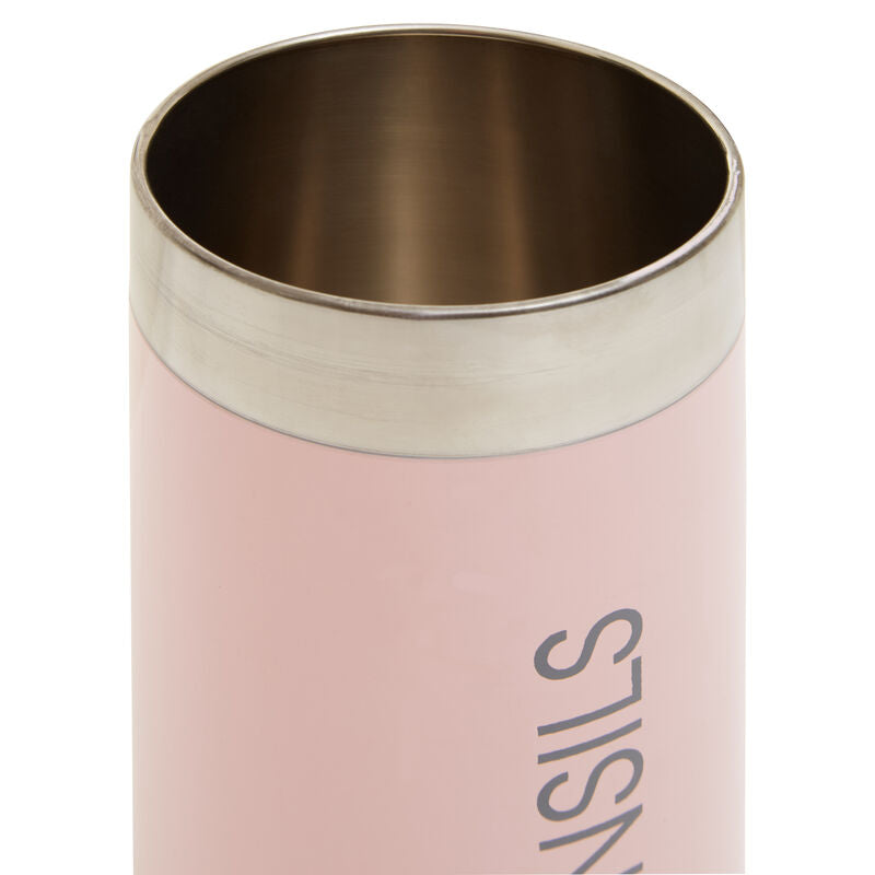 Pink Enamel Stainless Steel Utensil Holder