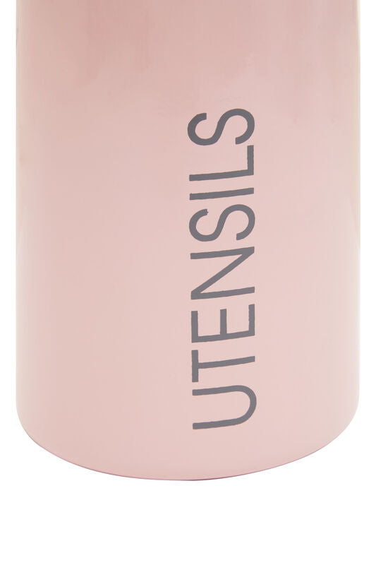 Pink Enamel Stainless Steel Utensil Holder