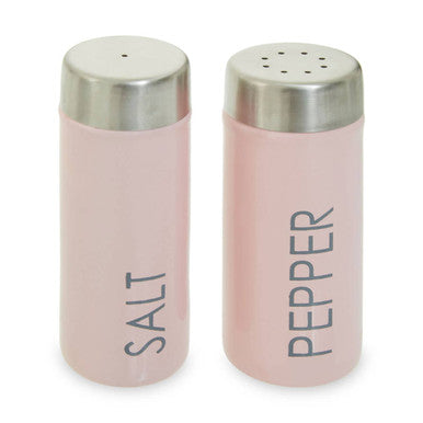 Light Pink Enamel Salt and Pepper Set