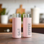 Light Pink Enamel Salt and Pepper Set