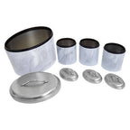 4 Piece Marble Effect Kitchen Storage Set
