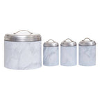 4 Piece Marble Effect Kitchen Storage Set