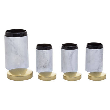 5 Piece Kitchen Storage Set in Marble Effect