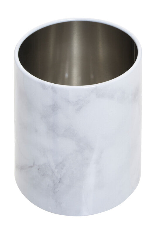 White Marble Effect Utensil Holder