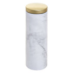 White Marble Effect Pasta Canister with Gold Lid