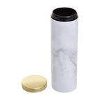 White Marble Effect Pasta Canister with Gold Lid