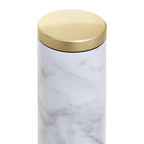 White Marble Effect Pasta Canister with Gold Lid