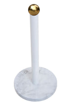 White Marble Effect and Gold Kitchen Roll Holder
