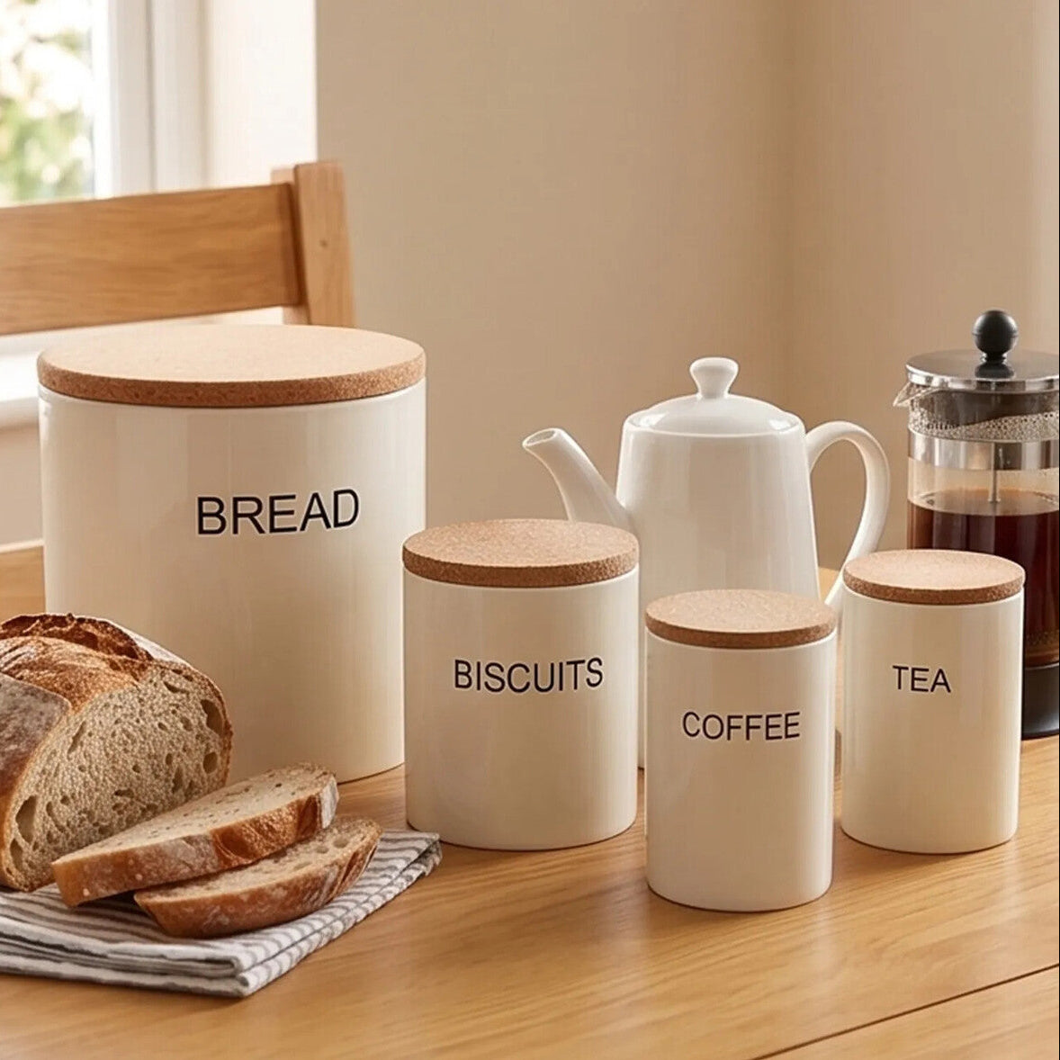 5 Piece Kitchen Storage Set in Cream | Easton
