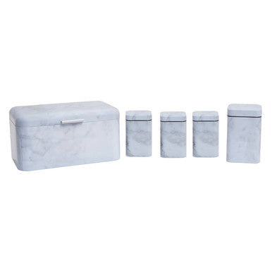 5 Piece Marble Effect Kitchen Storage Set