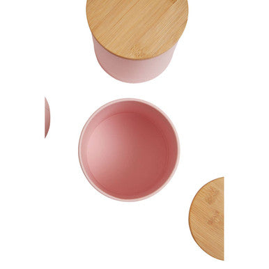 Set Of Three Pink Canisters