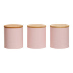 Set Of Three Pink Canisters