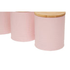 Set Of Three Pink Canisters