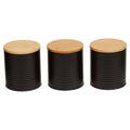 Set Of Three Alton Black Canisters