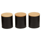Set Of Three Alton Black Canisters