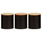 Set Of Three Alton Black Canisters