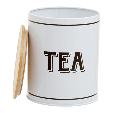 White Metal Tea Canister