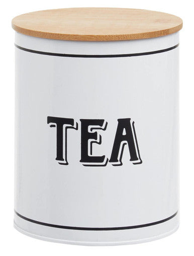 White Metal Tea Canister