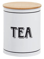 White Metal Tea Canister