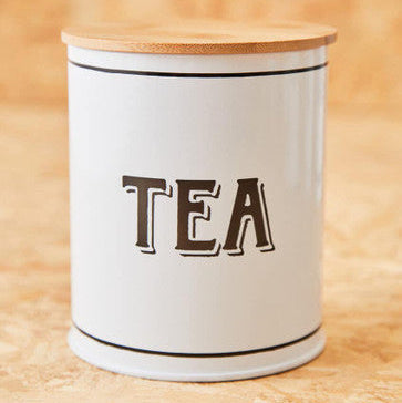 White Metal Tea Canister