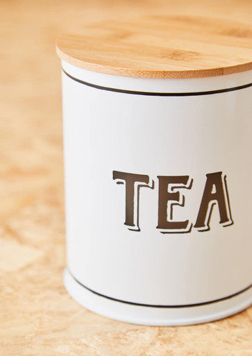 White Metal Tea Canister
