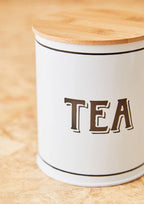 White Metal Tea Canister