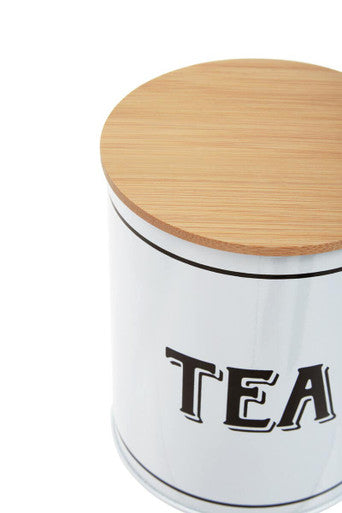 White Metal Tea Canister