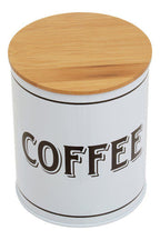 Grocer White Metal Coffee Canister