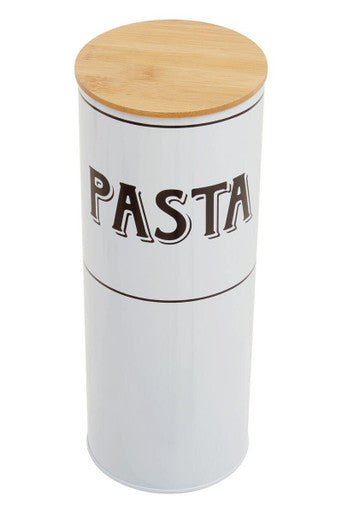 White Metal Pasta Canister