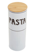 White Metal Pasta Canister