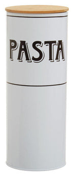 White Metal Pasta Canister