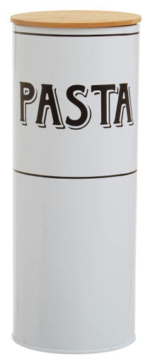 White Metal Pasta Canister