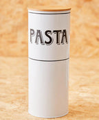 White Metal Pasta Canister