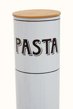White Metal Pasta Canister