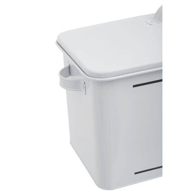 White Metal Bread Bin