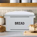 White Metal Bread Bin