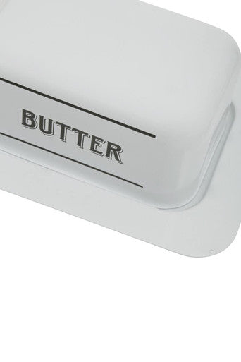 White Metal Butter Dish